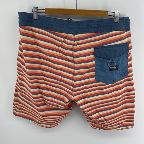Volcom Stoneys striped unlined surf beach swim board shorts sz 34 - Picture 6 of 6